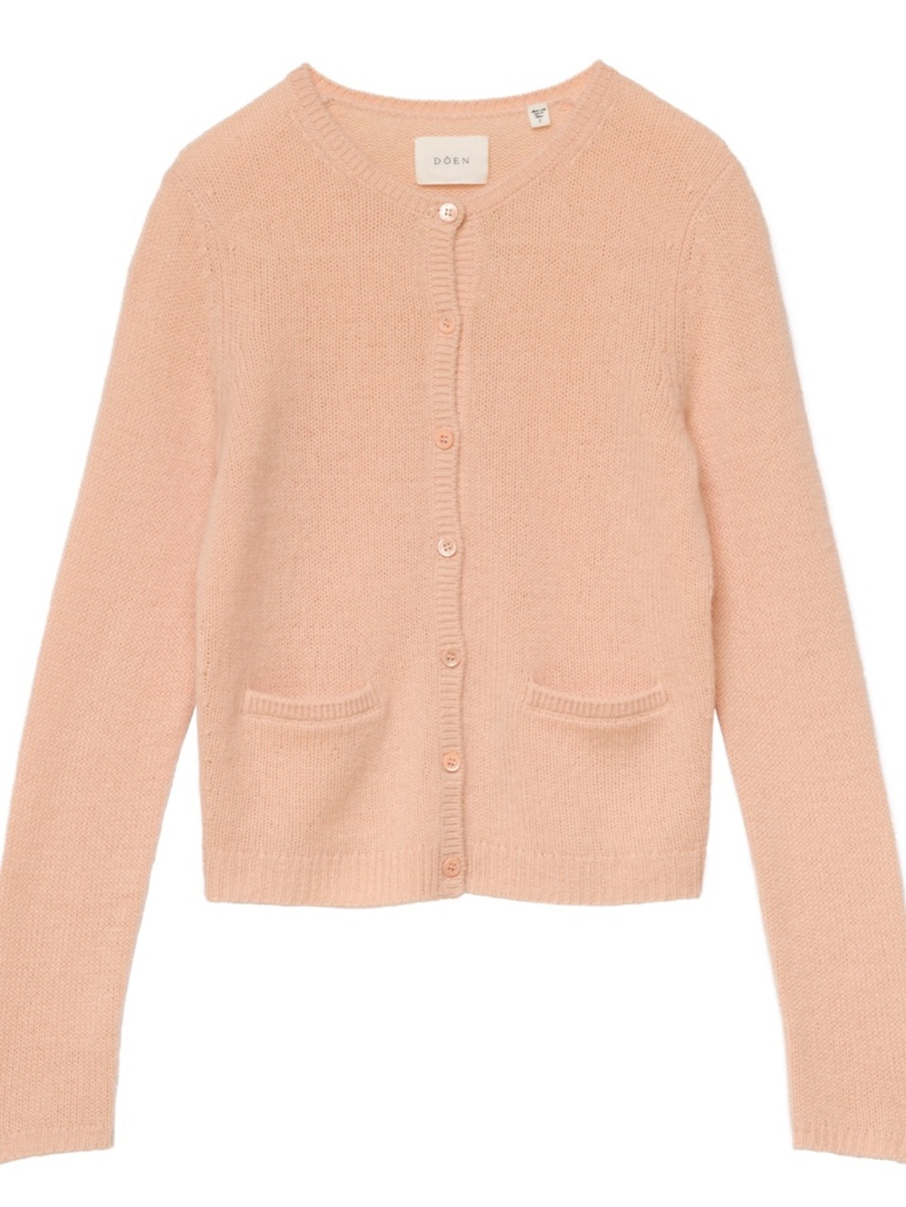 Doen Thea Cashmere Cardigan Sweater in Peach